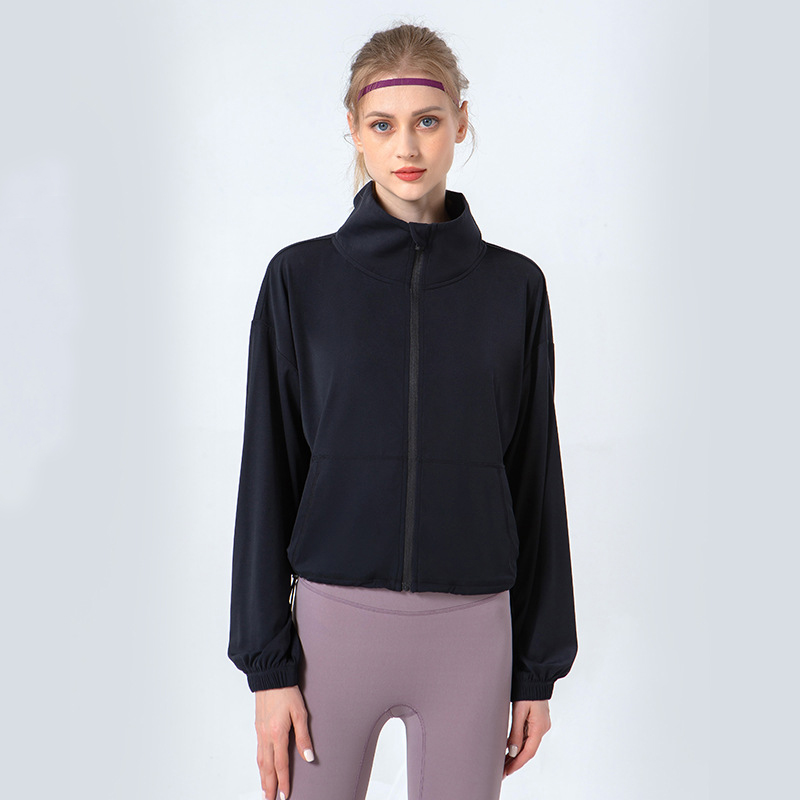 Standing collar half zipper yoga sports Long sleeves