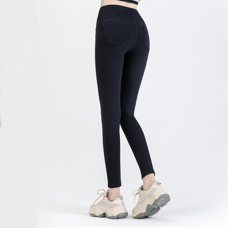 High waist buttock lifting casual thickened pants tight