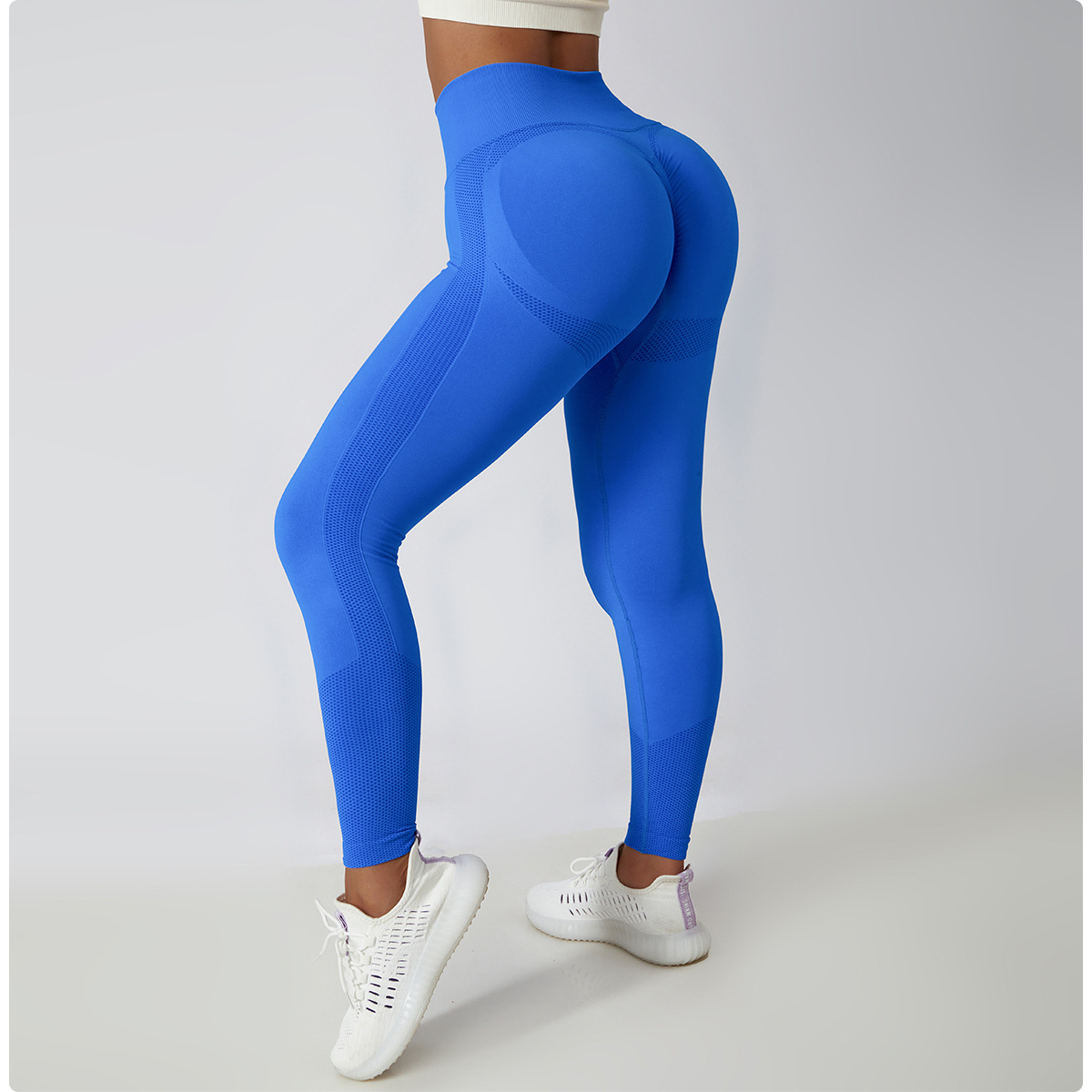 Seamless knit tight height waist breathable athletic yoga pants