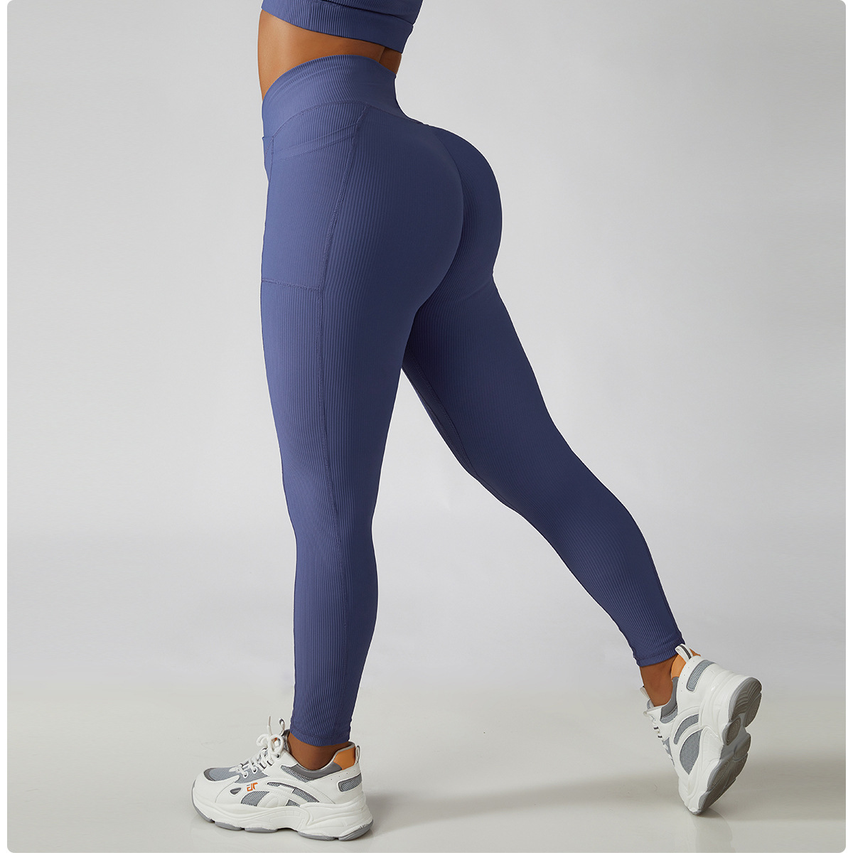 Threaded Pocket High Waist Fitness Running Yoga pants