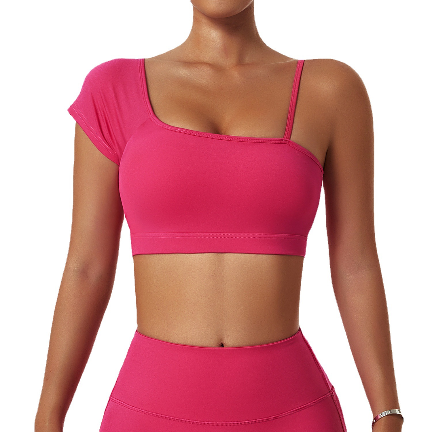 Diagonal Shoulder Yoga Sports Bra