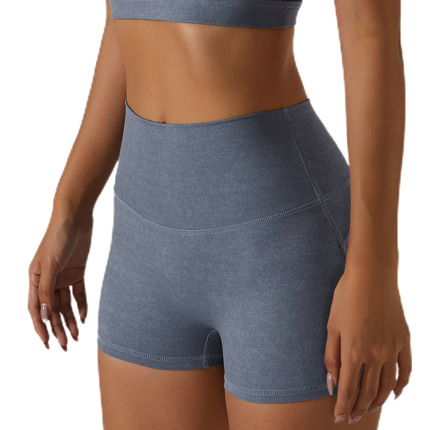Imitation denim yoga shorts