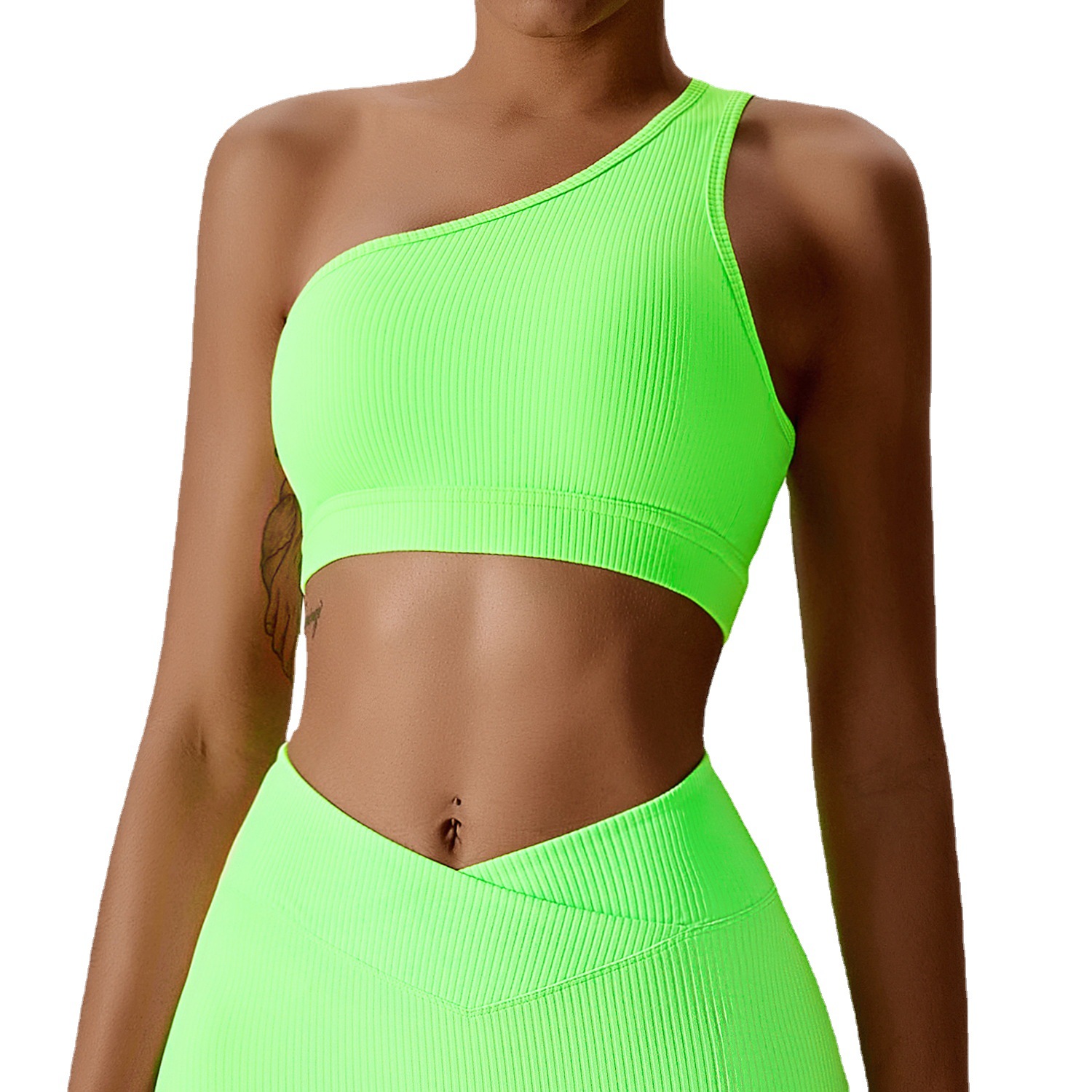 Yoga One-Shoulder Running Fitness Bra